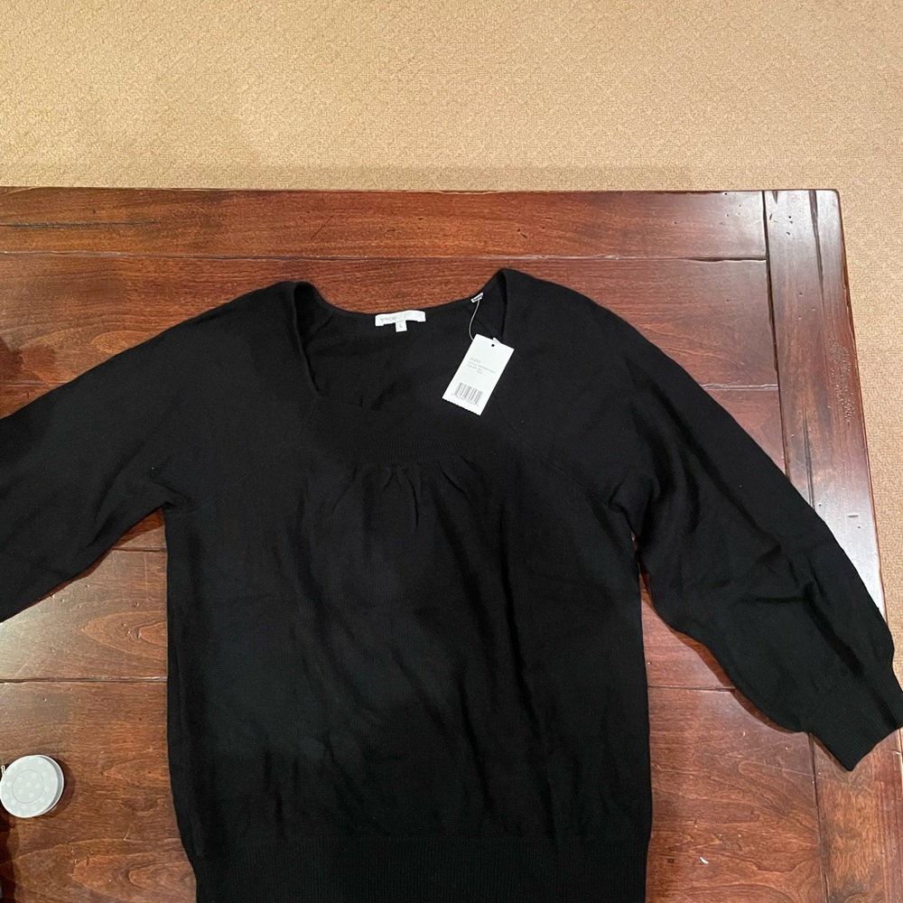 VINCE cashmere 3/4 sleeve black sweater size large